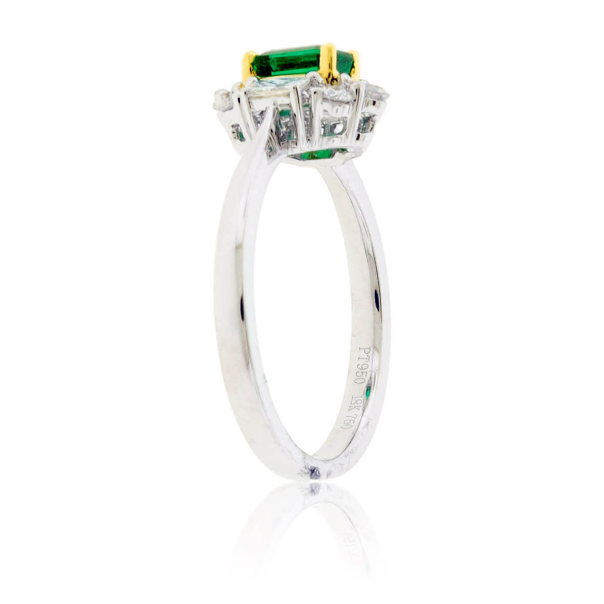 Emerald-Cut Emerald & Diamond Halo Accented Ring - Park City Jewelers