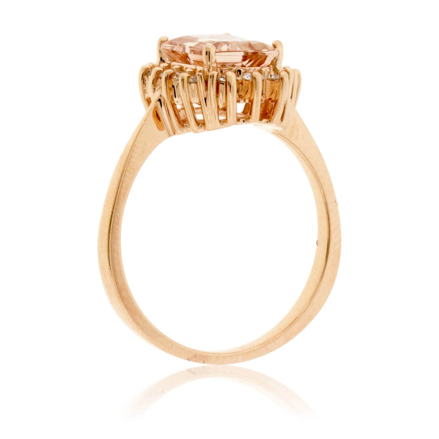 Emerald-Cut Morganite & Diamond Classic Halo Ring - Park City Jewelers
