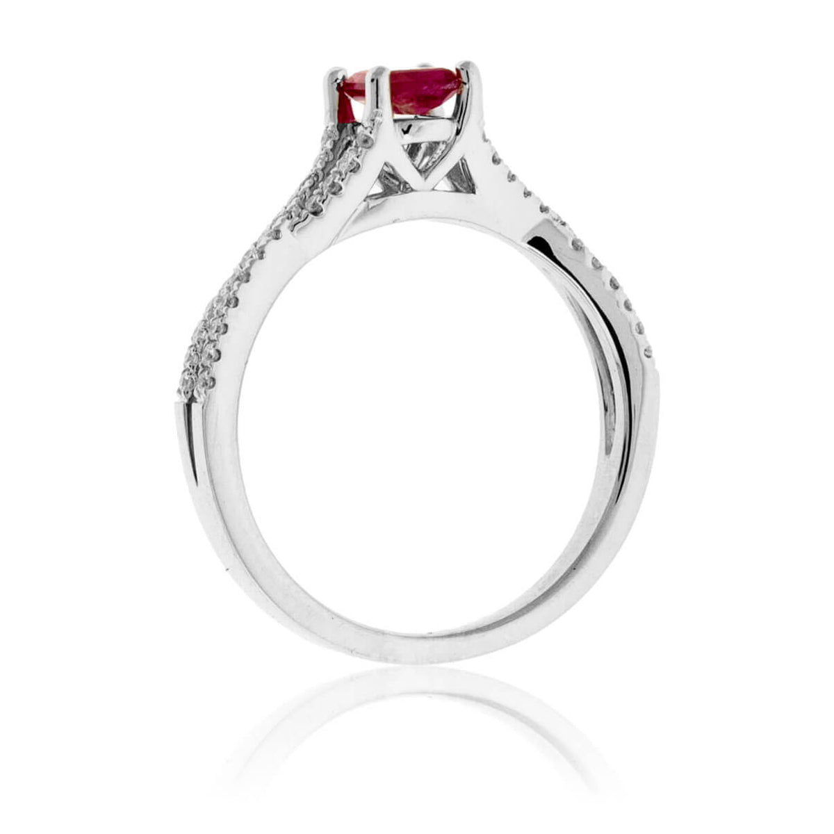 Emerald-Cut Red Emerald and Diamond Accent Ring - Park City Jewelers