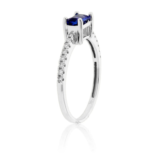 Emerald Cut Tanzanite & Diamond Lined Ring - Park City Jewelers