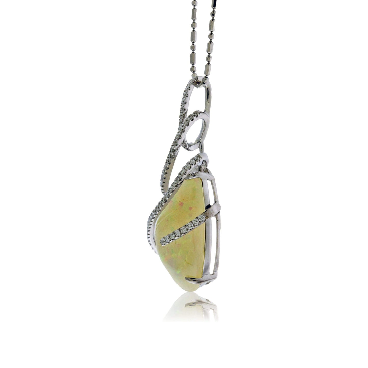Ethiopian Opal Draped with Diamonds Pendant - Park City Jewelers
