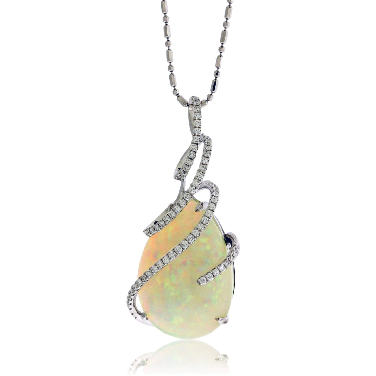 Ethiopian Opal Draped with Diamonds Pendant - Park City Jewelers