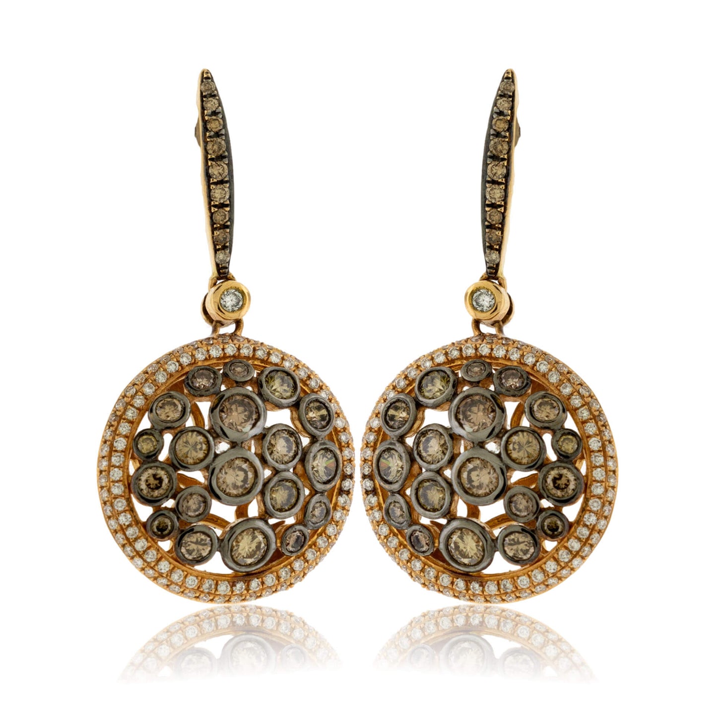 Fancy Color Brown Diamond Dangle Earrings - Park City Jewelers