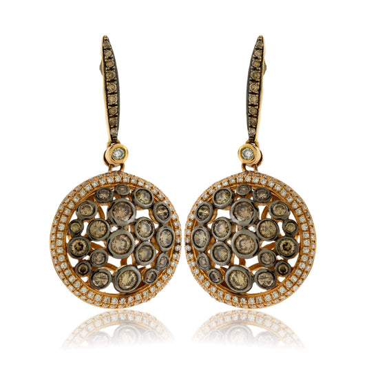 Fancy Color Brown Diamond Dangle Earrings - Park City Jewelers