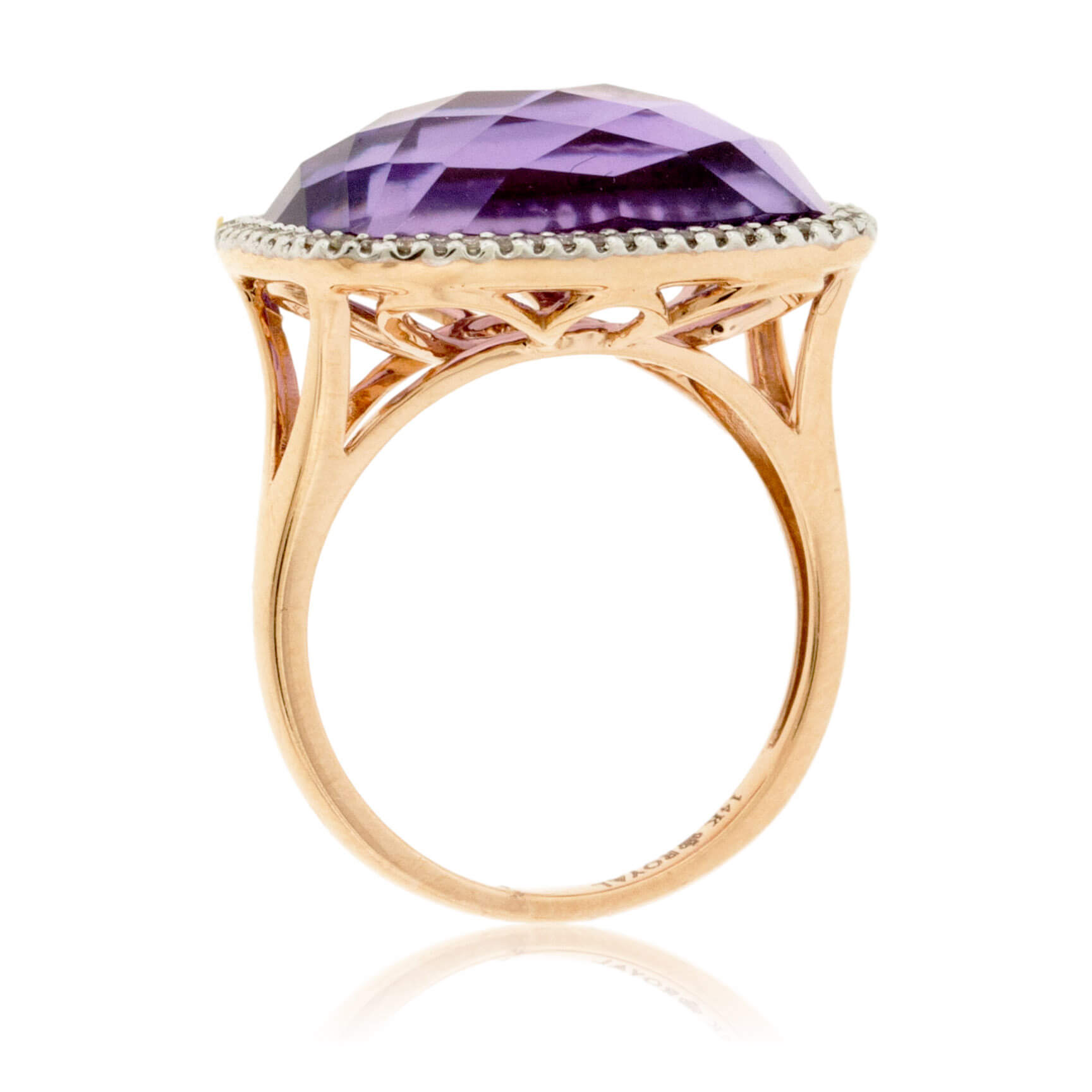 Fancy Cut Amethyst and Diamond Halo Ring - Park City Jewelers