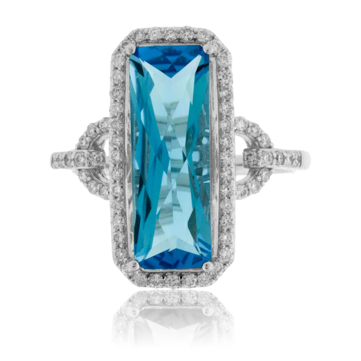 Fancy Cut Blue Topaz & Diamond Ring - Park City Jewelers