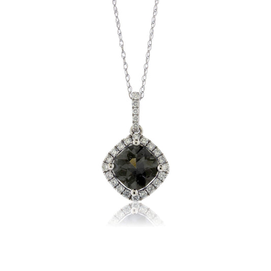 Fancy Cut Burma Spinel & Diamond Halo Drop Pendant - Park City Jewelers