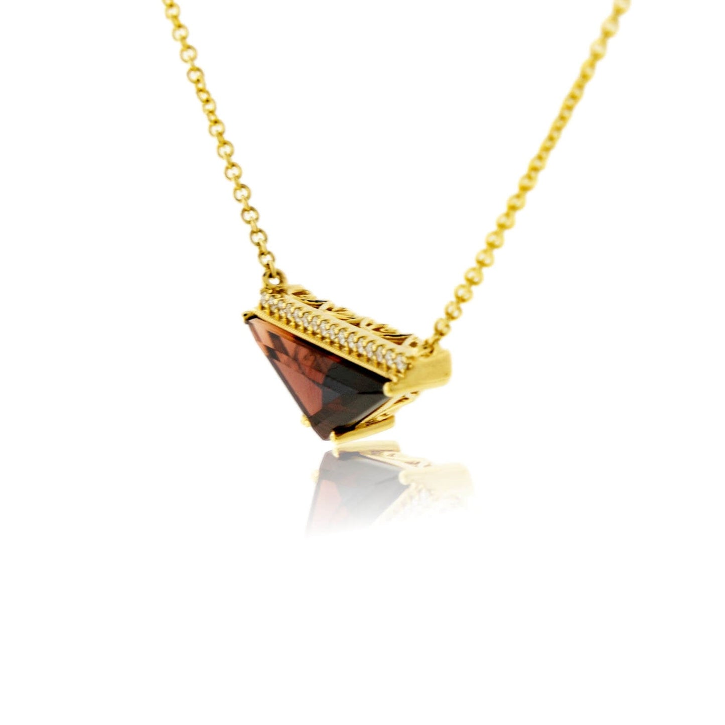 Fancy Cut Garnet & Diamond Accented Pendant - Park City Jewelers