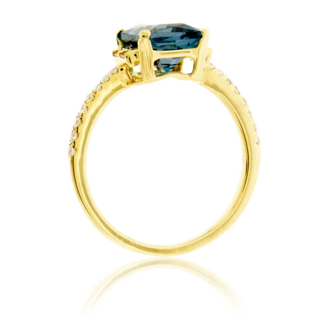 Fancy Cut London Blue Topaz & Diamond Accented Ring - Park City Jewelers