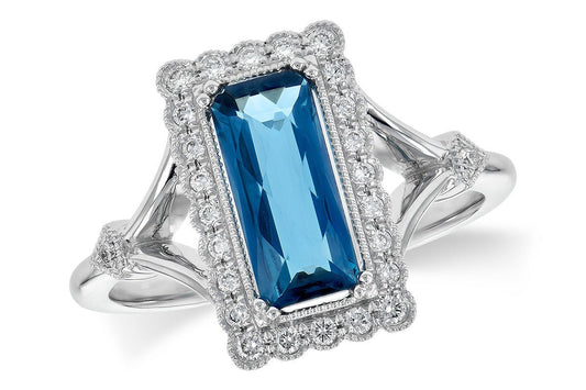 Fancy Cut London Blue Topaz Milgrain Style Ring - Park City Jewelers