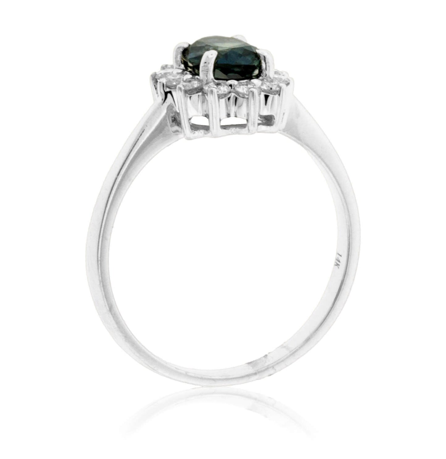 Fancy Cut Montana Sapphire & Classic Style Diamond Halo Ring - Park City Jewelers
