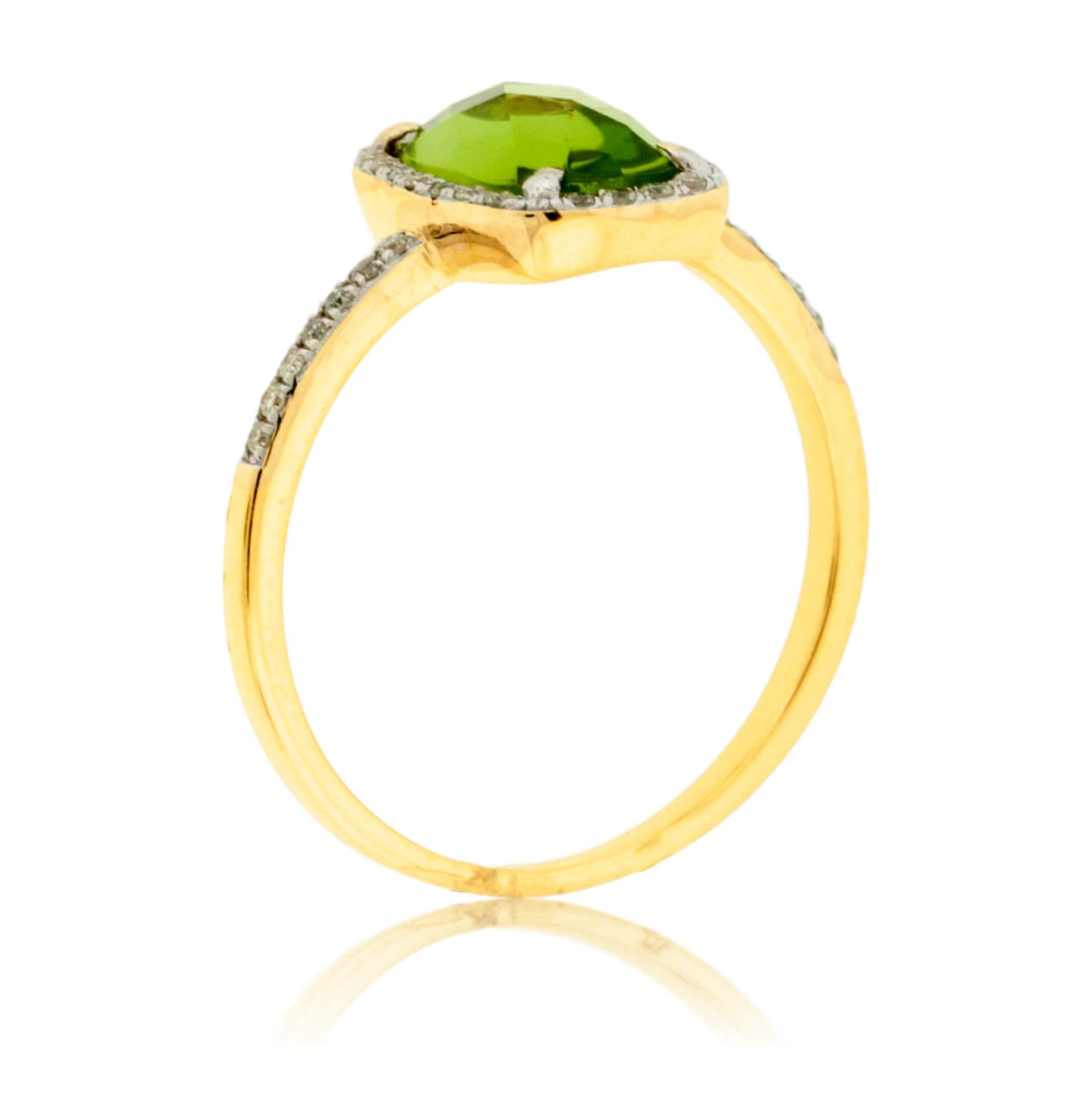Fancy Cut Peridot and Diamond Halo Ring - Park City Jewelers