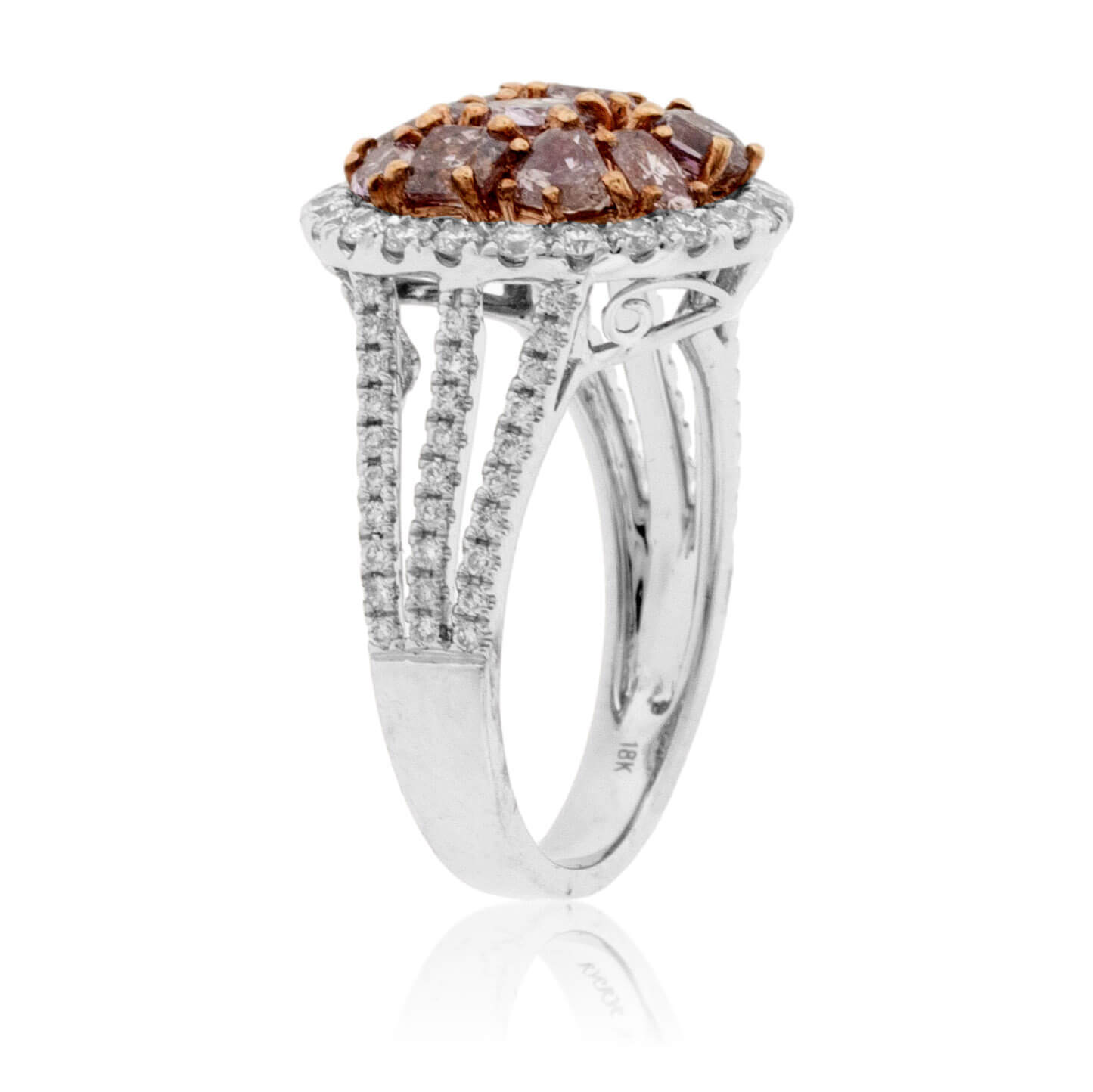 Fancy Natural Pink Diamond & Diamond Halo Ring - Park City Jewelers
