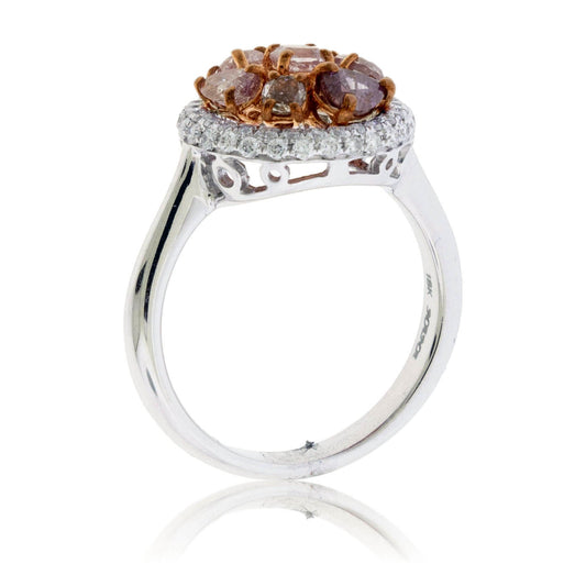 Fancy Natural Pink Diamond & Diamond Halo Ring - Park City Jewelers