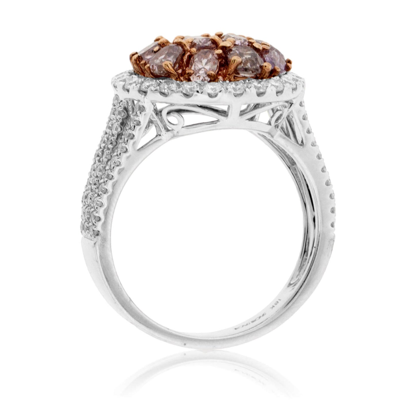 Fancy Natural Pink Diamond & Diamond Halo Ring - Park City Jewelers