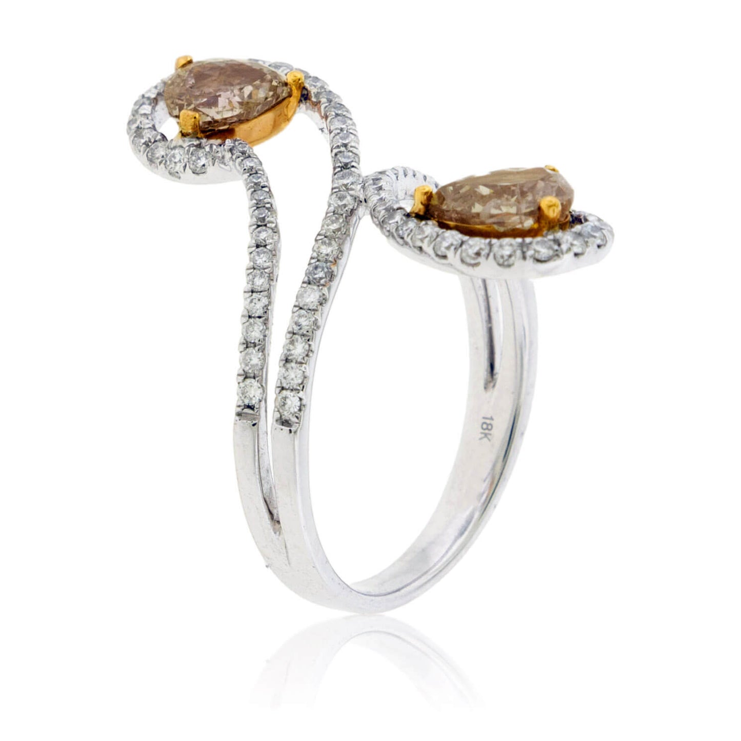 Fancy Natural Pink Pear Diamond & Diamond Accented Ring - Park City Jewelers