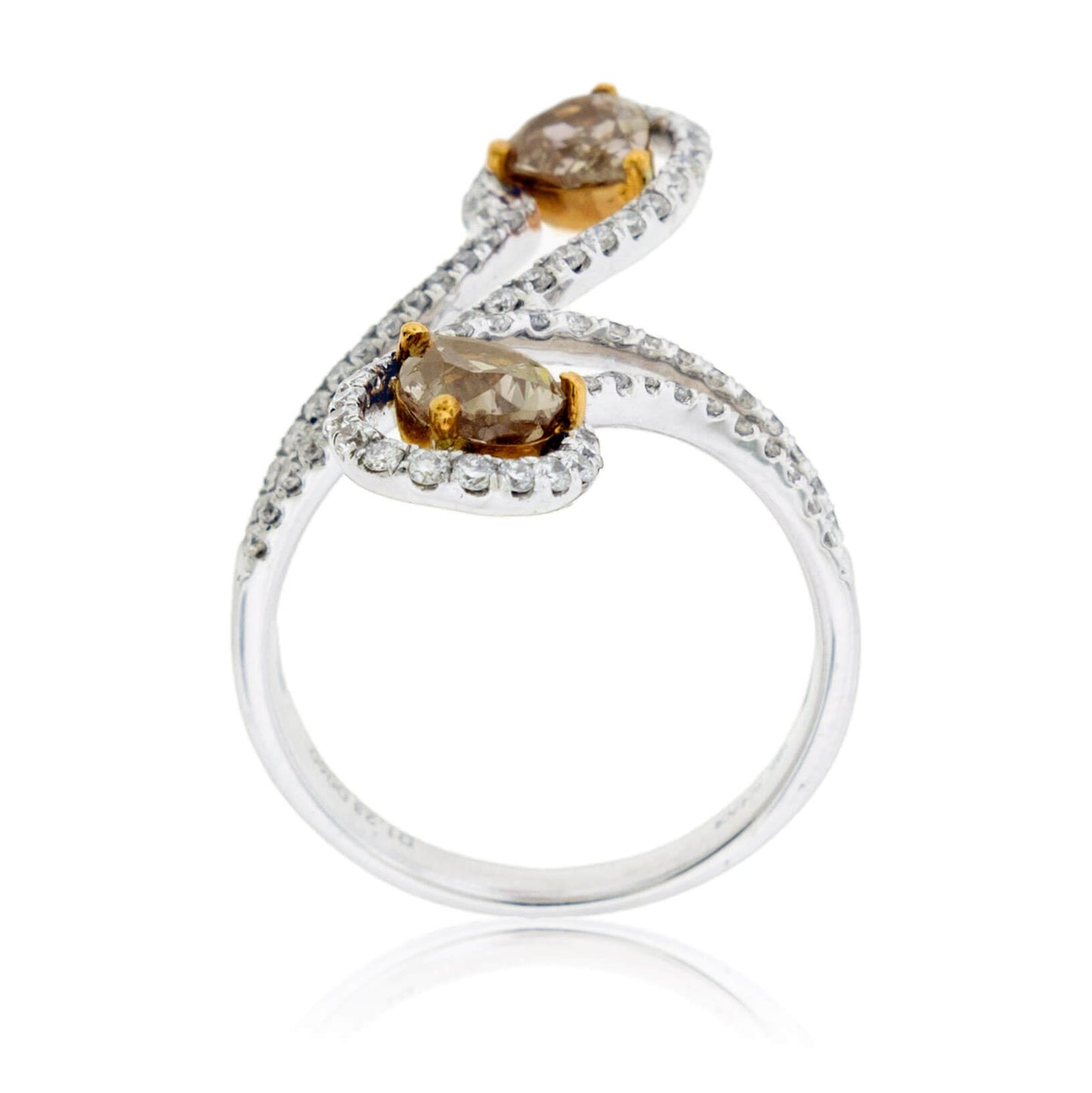 Fancy Natural Pink Pear Diamond & Diamond Accented Ring - Park City Jewelers