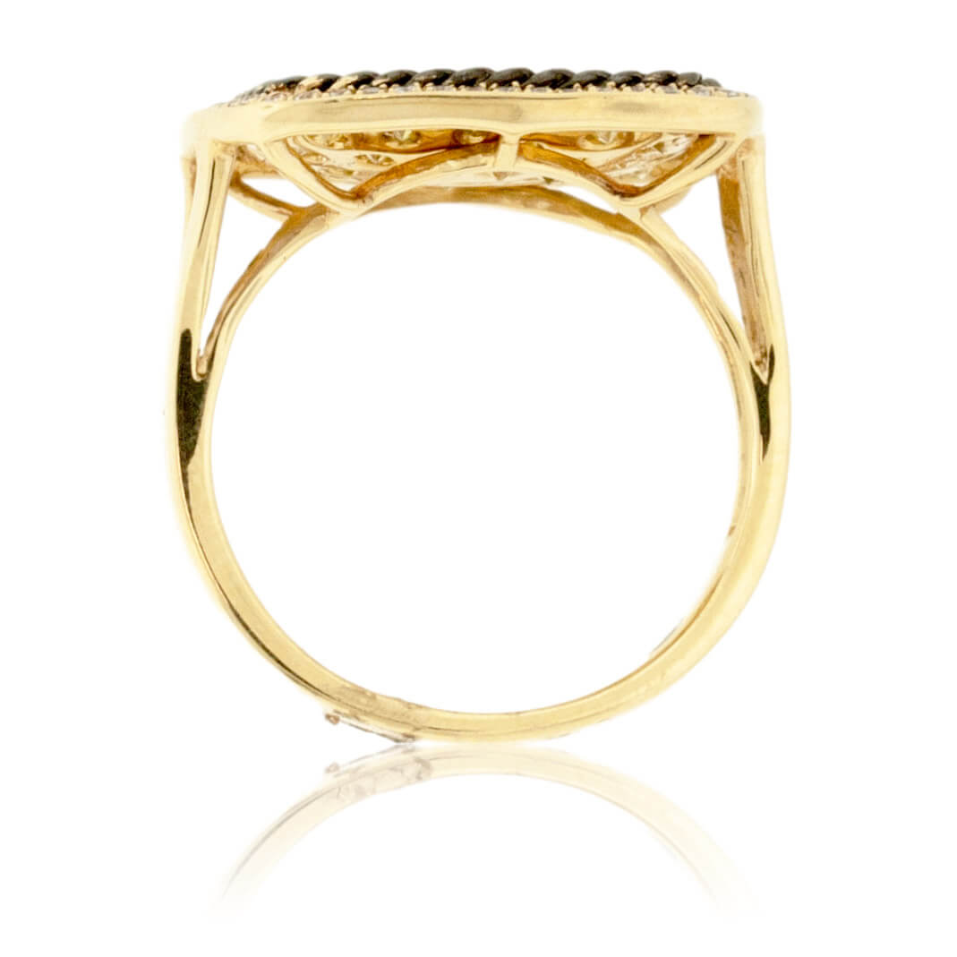 Fancy Yellow Diamond & Diamond Right Hand Ring - Park City Jewelers