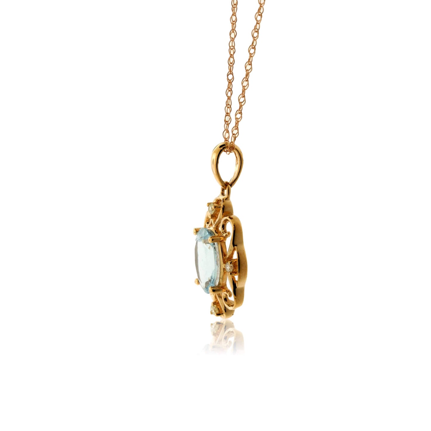 Filigree Style Aquamarine Pendant - Park City Jewelers