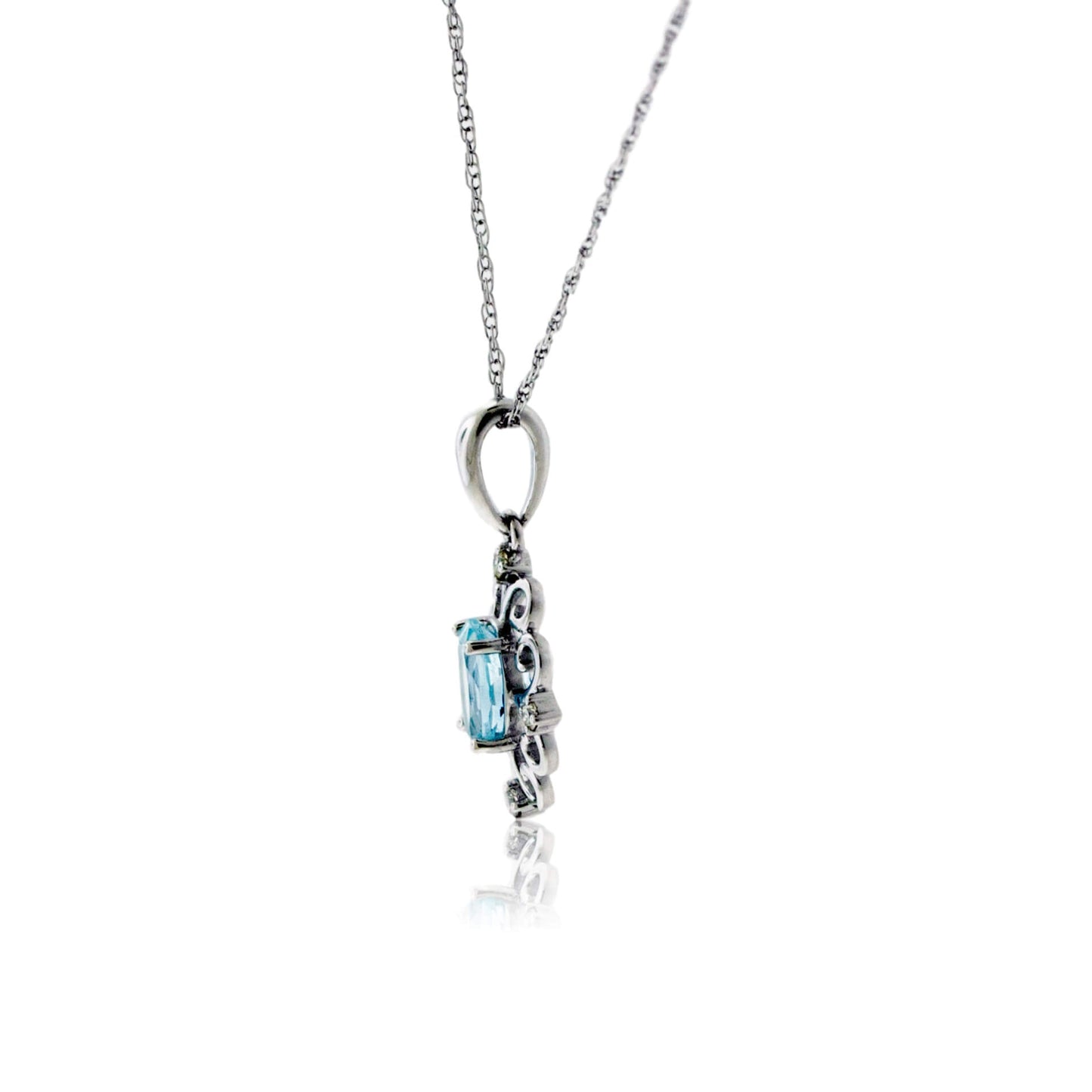 Filigree Style Aquamarine Pendant - Park City Jewelers