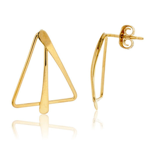 Flared Triangle Earrings with Drop - Park City Jewelers