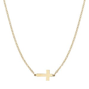 Flat Cross Sideways Pendant w/ Chain - Park City Jewelers