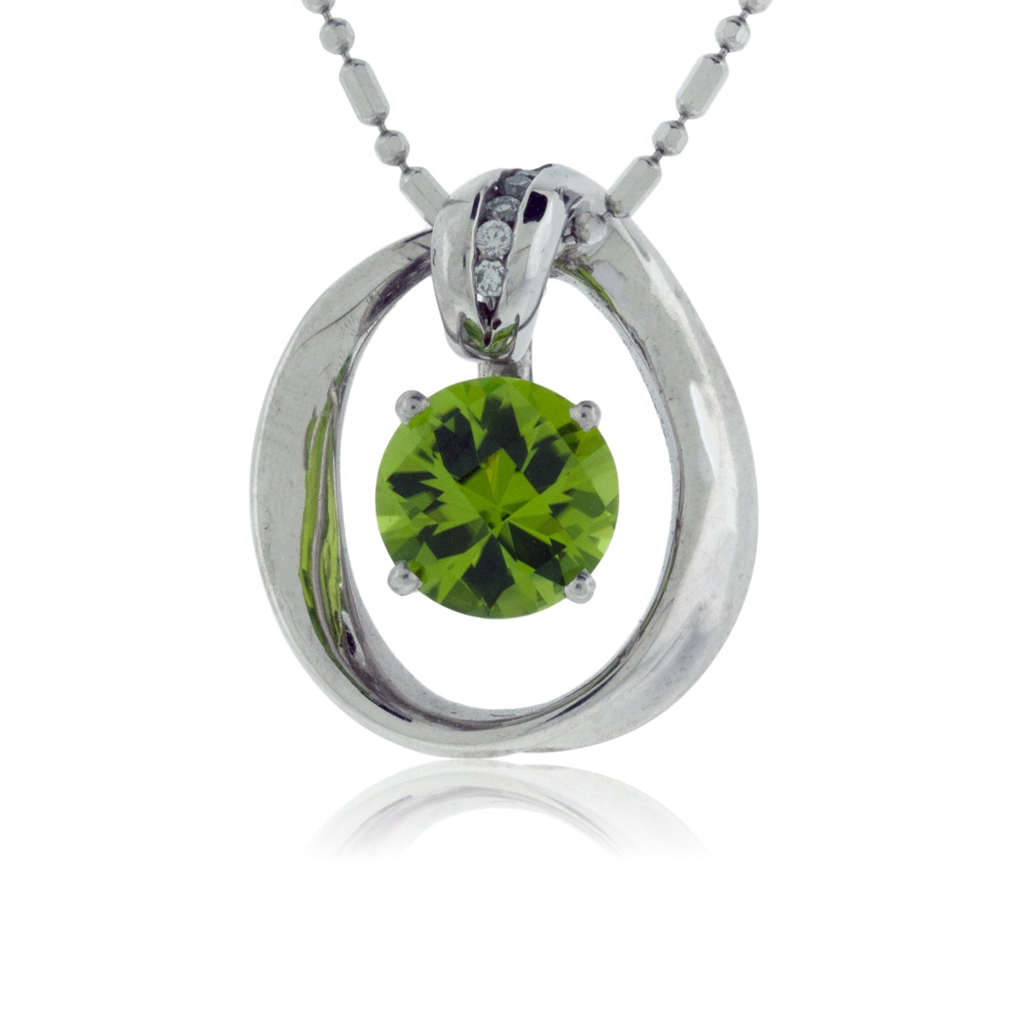 Floating Peridot and Diamond Pendant - Park City Jewelers