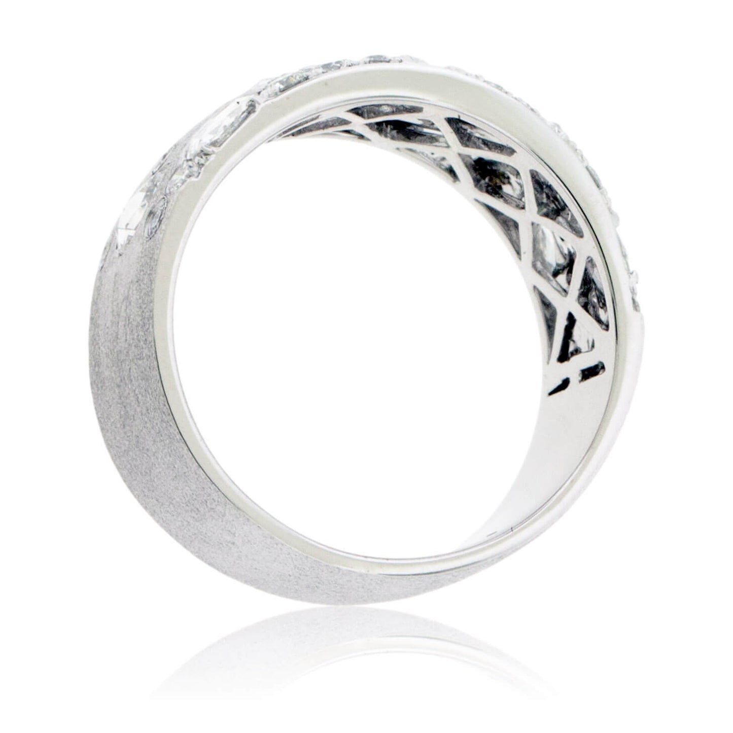 Flush Set Rose-Cut Diamond Stone Finish Band - Park City Jewelers