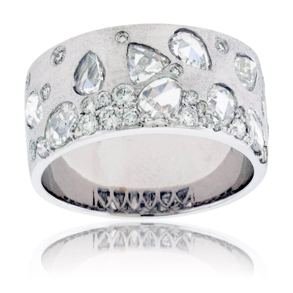 Flush Set Rose-Cut Diamond Stone Finish Band - Park City Jewelers