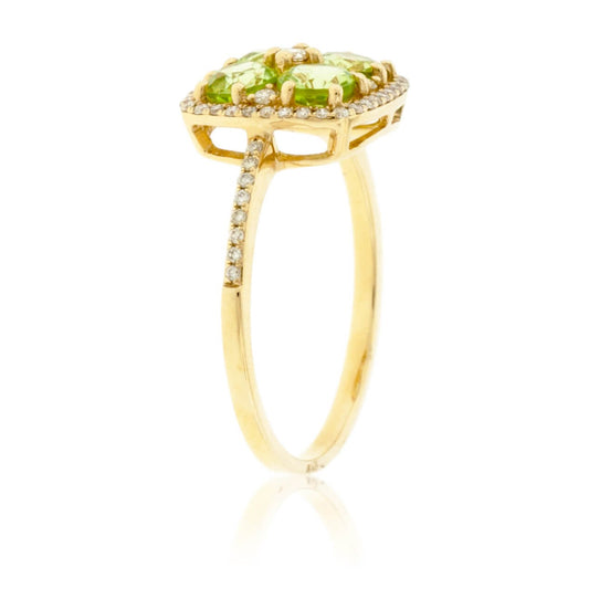 Four Center Stone Peridot & Diamond Ring - Park City Jewelers