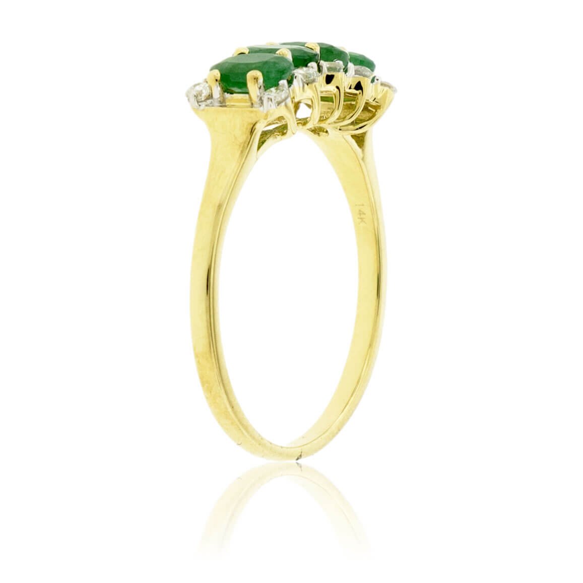 Four Oval Emerald & Diamond Accented Ring - Park City Jewelers