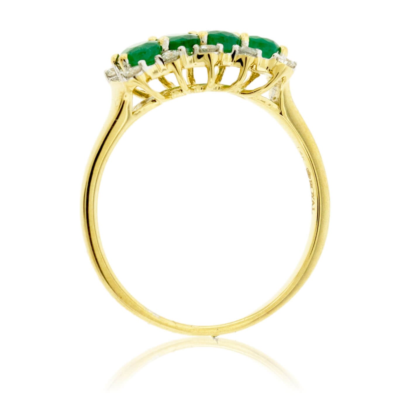 Four Oval Emerald & Diamond Accented Ring - Park City Jewelers
