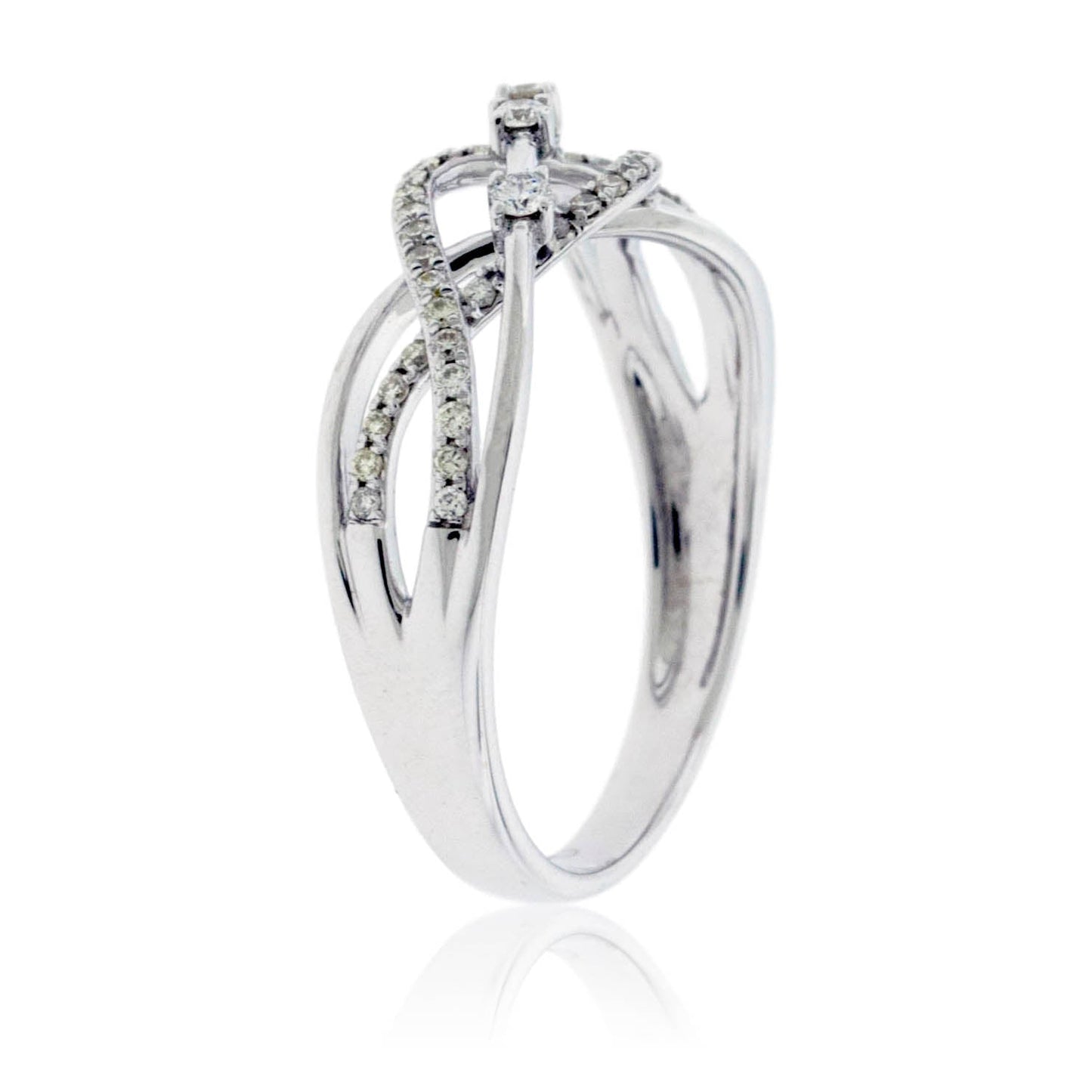 Four Row Intertwining White Gold Diamond Ring - Park City Jewelers
