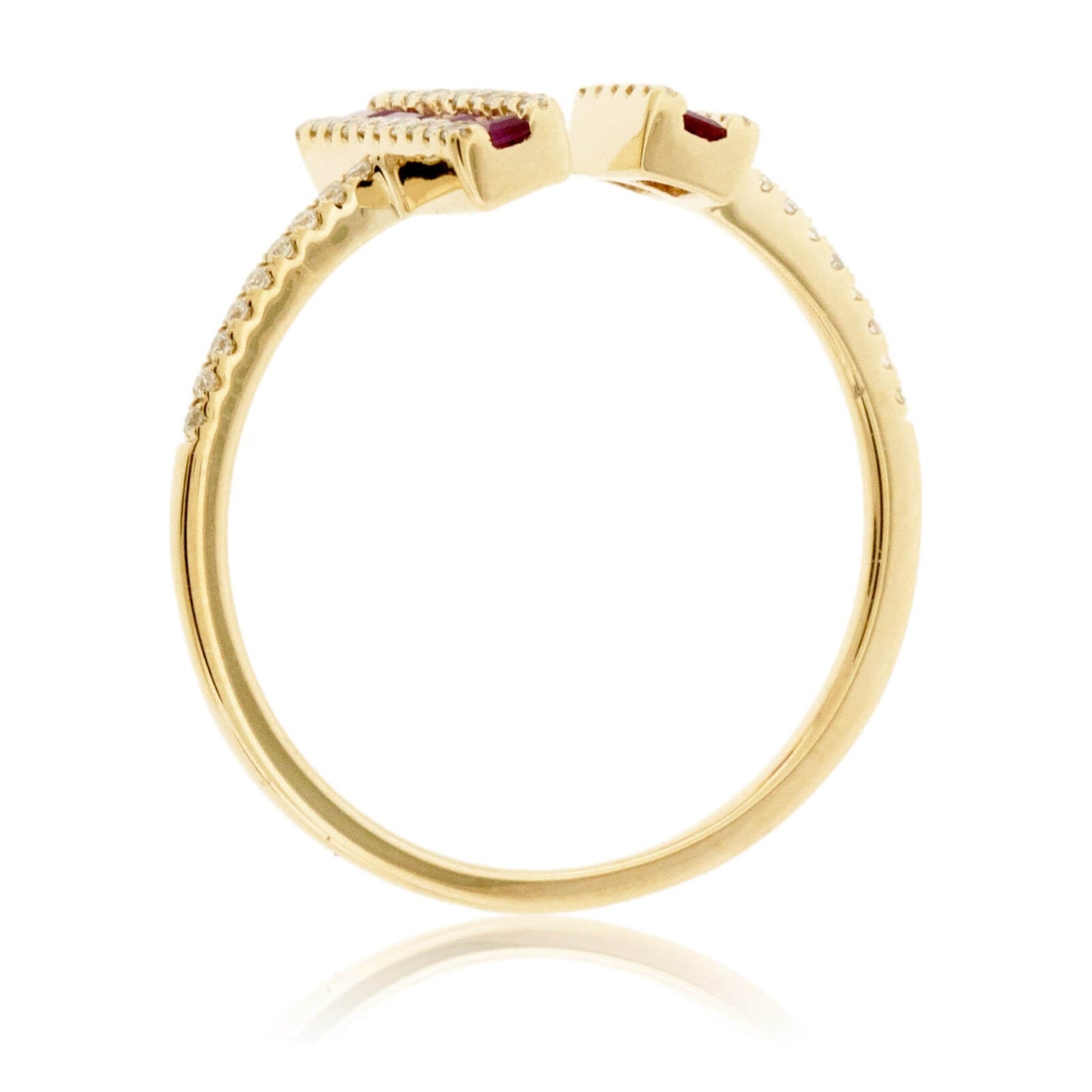 Gap Bar Style Baguette Ruby and Diamond Ring - Park City Jewelers