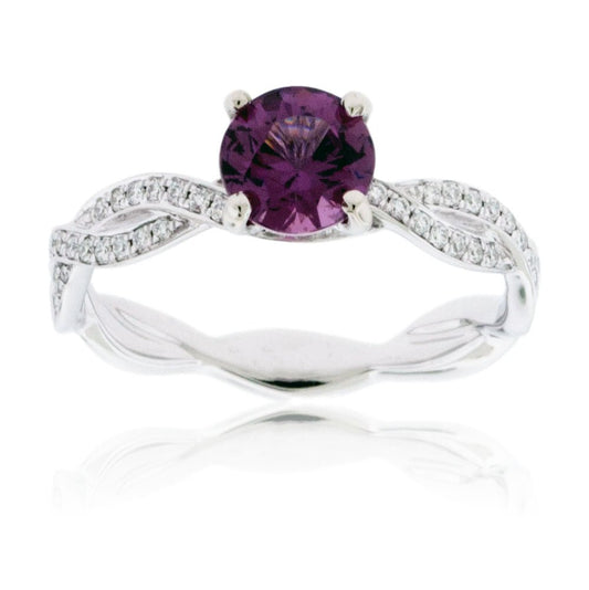 Garnet and Diamond Criss Cross Diamond Ring - Park City Jewelers