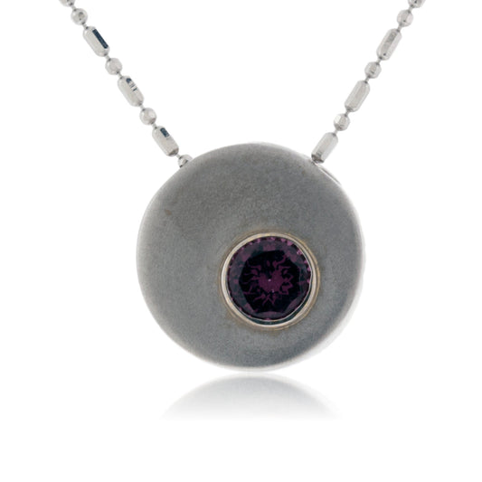 Garnet Disc Pendant - Park City Jewelers