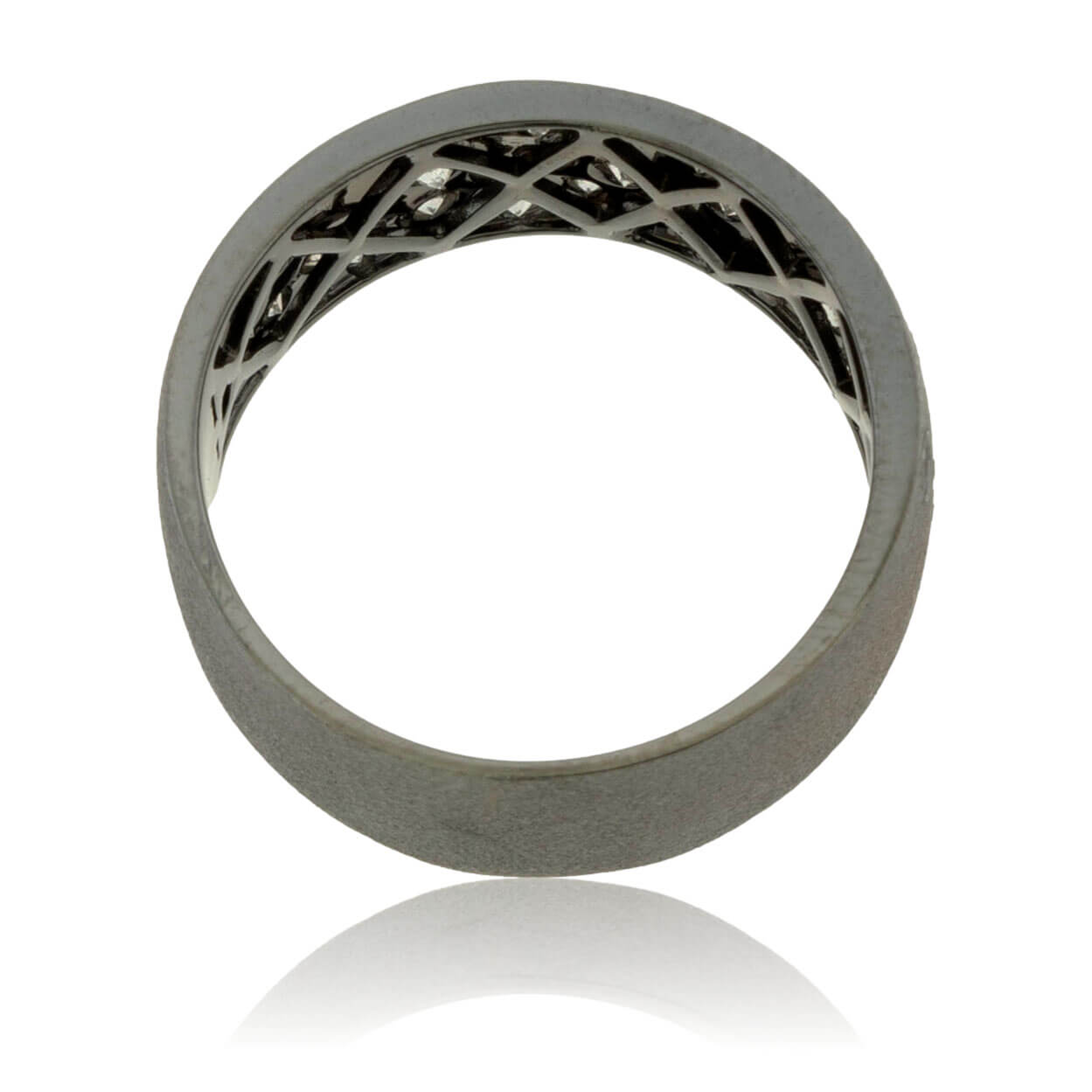 Gold Black Satin Finish Flush Set Diamond Ring - Park City Jewelers