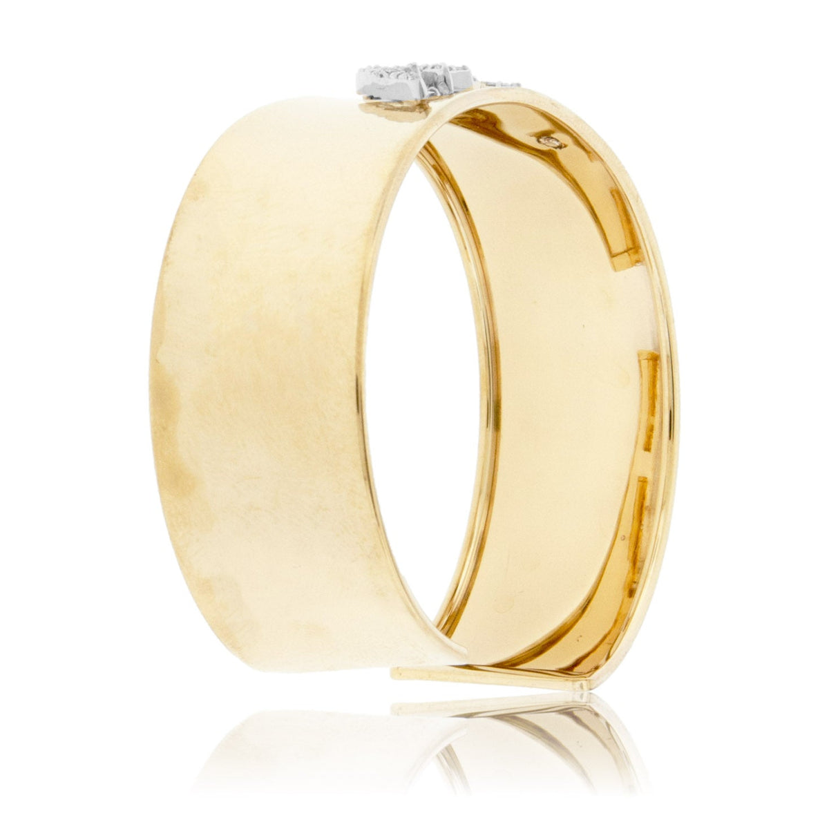 Gold Cuff Bracelet with Diamond Mountain Silhouette - Park City Jewelers