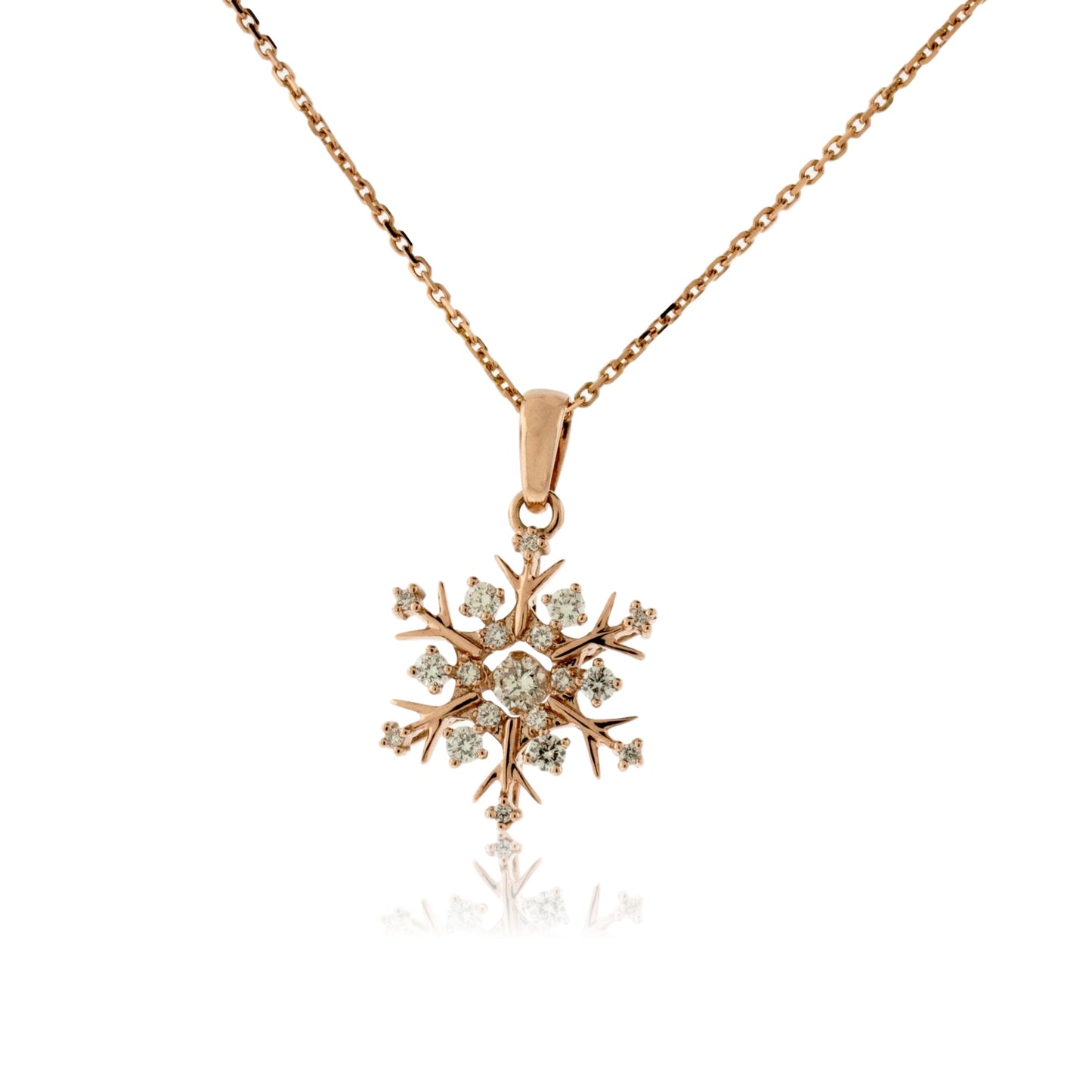 Gold Dancing Diamond Snowflake Necklace - Park City Jewelers