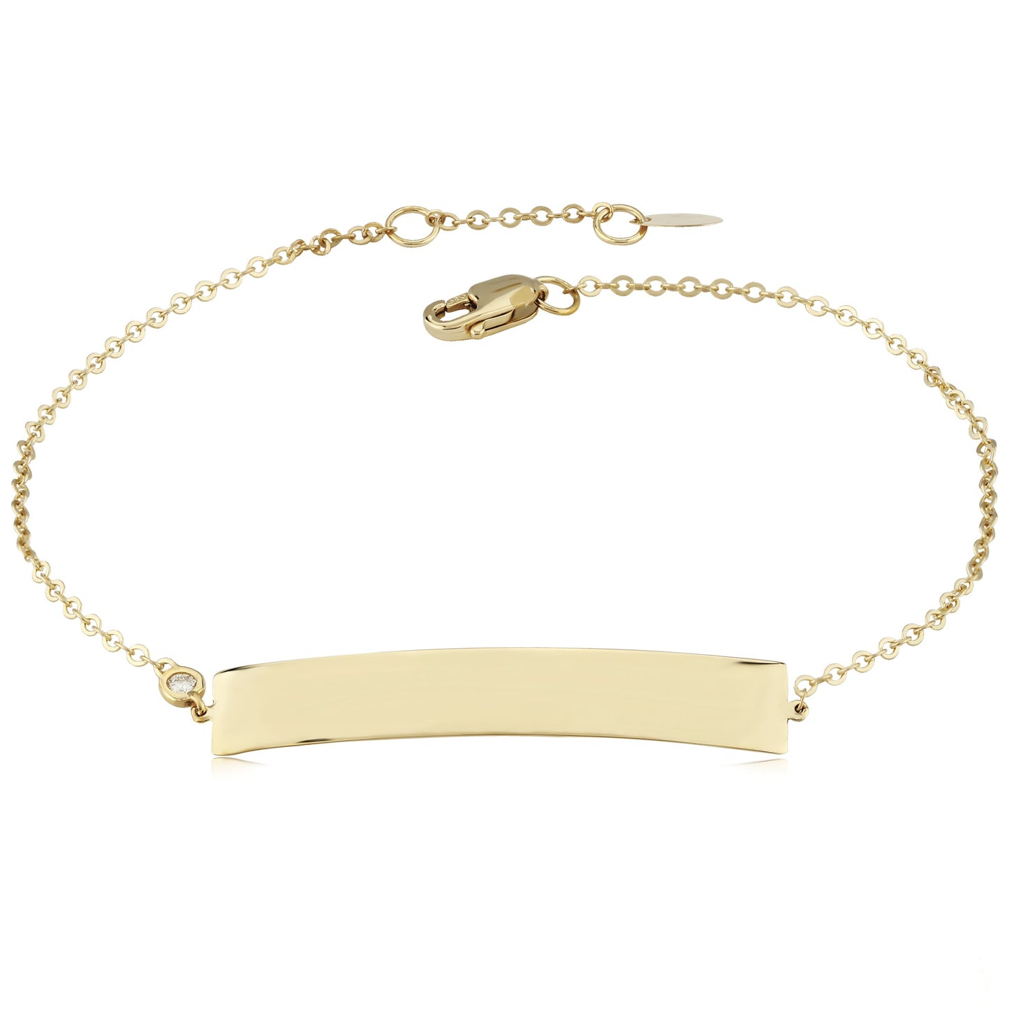 Gold Fine Curved Bar Engravable Bracelet - Park City Jewelers