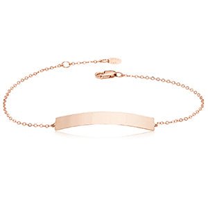 Gold Fine Curved Bar Engravable Bracelet - Park City Jewelers