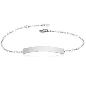 Gold Fine Curved Bar Engravable Bracelet - Park City Jewelers