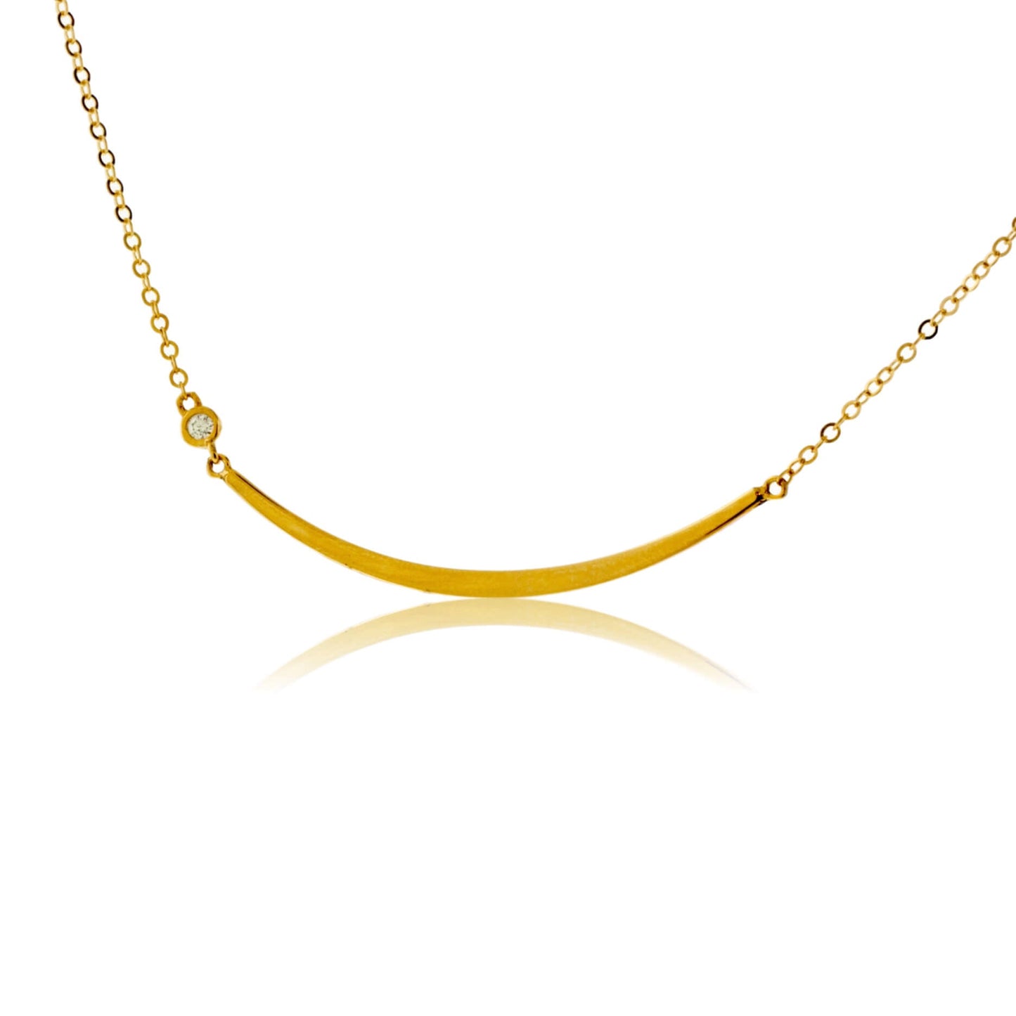 Gold Fine Curved Bar Necklace - Park City Jewelers
