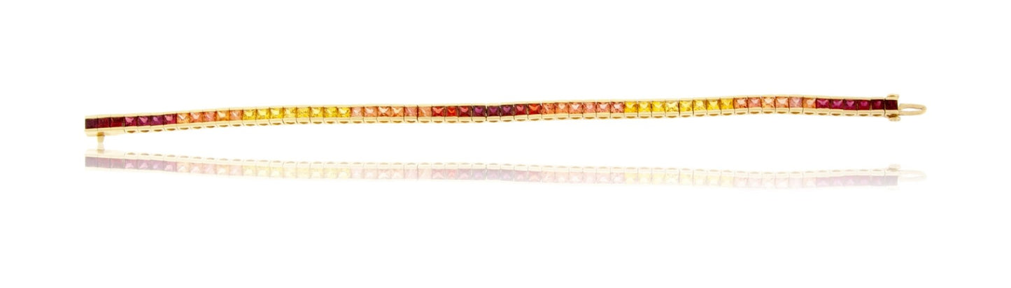 Gradiation Sunset Sapphire Tennis Bracelet - Park City Jewelers