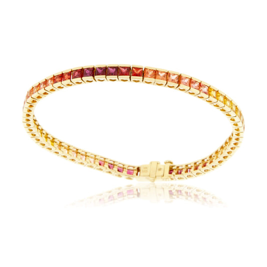 Gradiation Sunset Sapphire Tennis Bracelet - Park City Jewelers