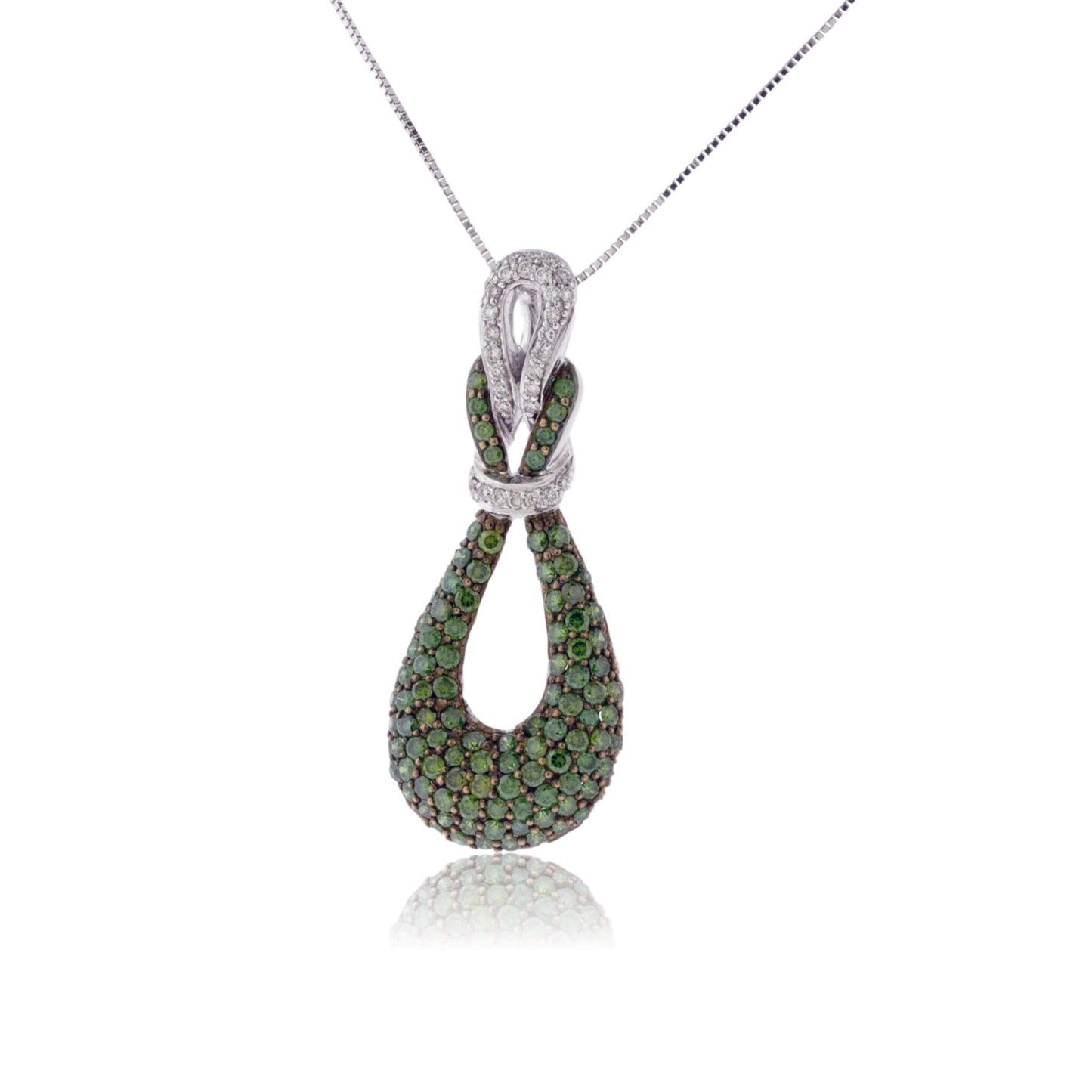 Green Diamond & Diamond Pendant w/Chain - Park City Jewelers