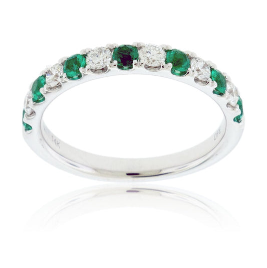 Green Emerald & Diamond Alternating Band - Park City Jewelers