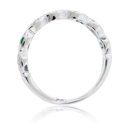 Green Emerald & Diamond Alternating Band - Park City Jewelers