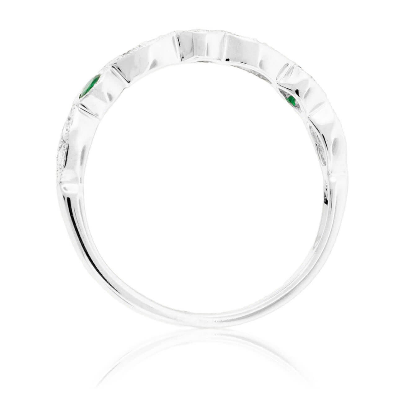 Green Emerald & Diamond Alternating Band - Park City Jewelers