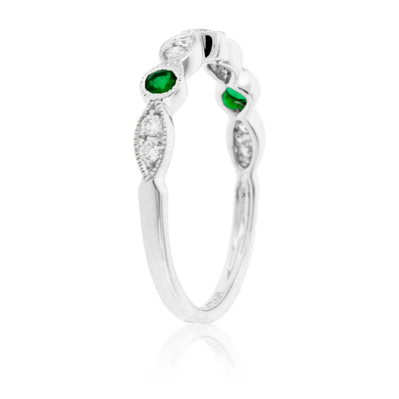 Green Emerald & Diamond Alternating Band - Park City Jewelers